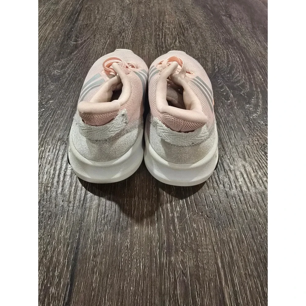Adidas RapidaRun Toddler Girls Pink Silver Mesh Running Shoes DB1877 Size 6K
